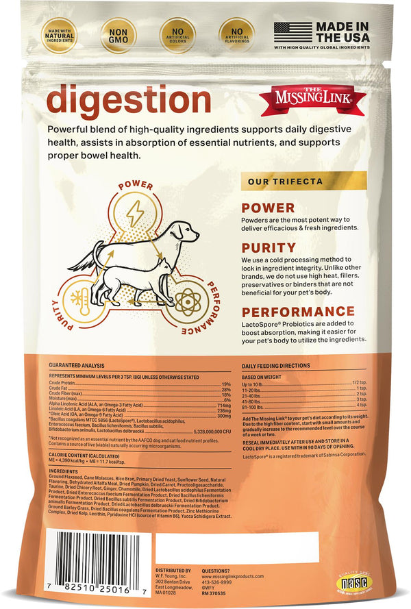The Missing Link Superfood Powders Digestion Dog & Cat Supplement, 1-lb