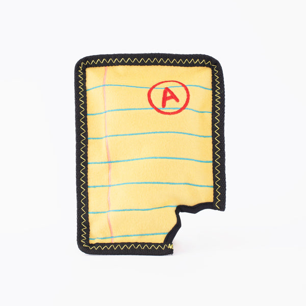 ZippyPaws Jouet chien bloc-notes jaune Z-Stitch