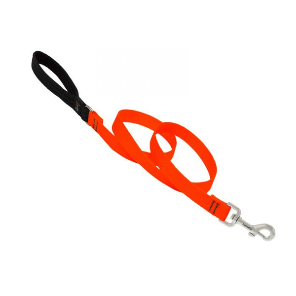 Lupine Pet Basic Solids Dog Leash, Blaze Orange
