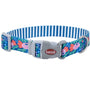 Sublime Adjustable Dog Collar, Flower Teal Stripe