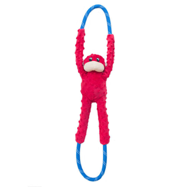 ZippyPaws Monkey RopeTugz Dog Toy, Red