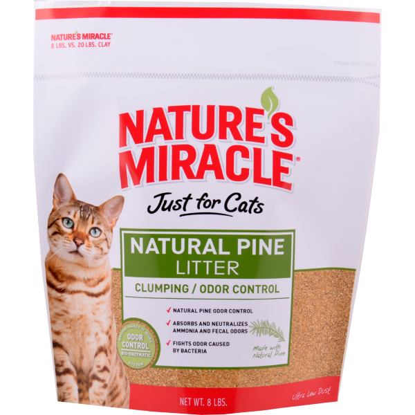 Nature's Miracle Litière naturelle pour chats Just for Cats au pin, 8 lb