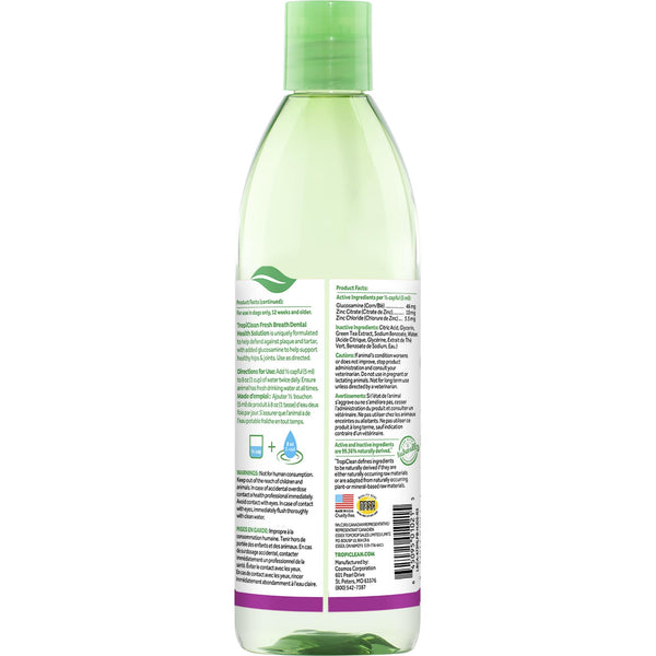 Tropiclean Fresh Breath Dental Health Solutions + Hip & Joint for Dogs, 473-mL