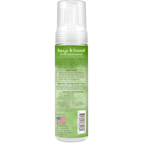 Tropiclean Papaya & Coconut Waterless Pet Shampoo, 7.4-oz