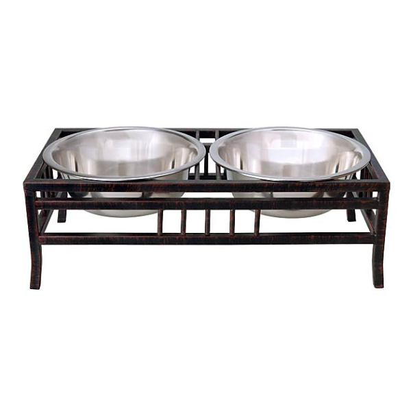 Black Label Mission Raised Double Diner Dog Bowls