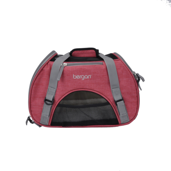 Bergan Dog Comfort Pet Carrier, Berry/Grey, Small
