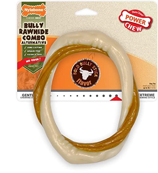 Nylabone Power Chew Bully Rawhide Combo Alternative Dog Toy