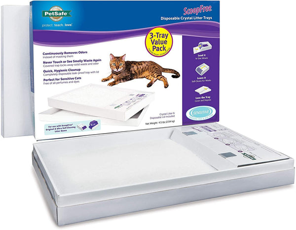 PetSafe ScoopFree Disposable Cat Litter Box Tray, Sensitive Crystal
