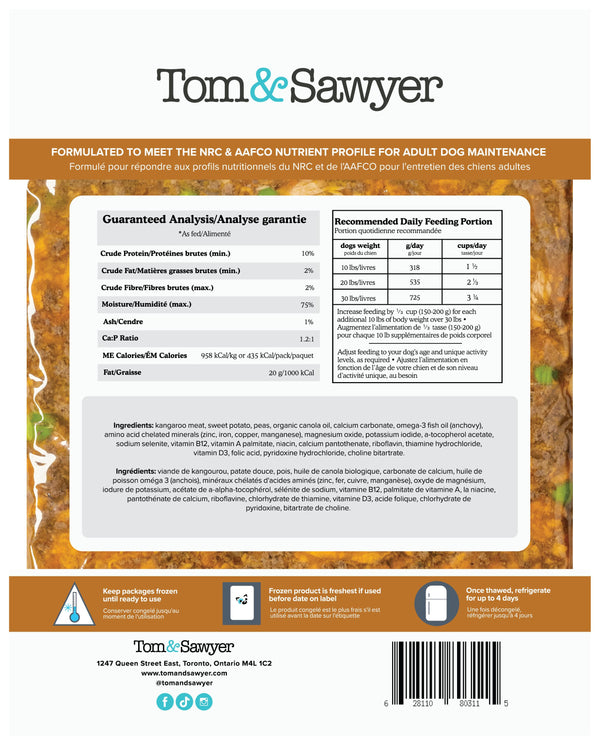 Tom&Sawyer Kangaroo Frozen Dog Food