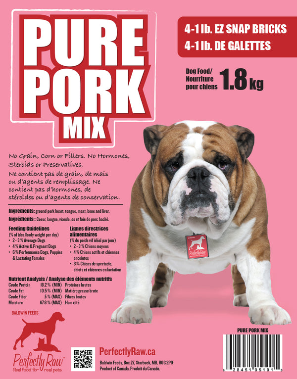 Perfectly Raw Pure Pork Mix Frozen Dog Food