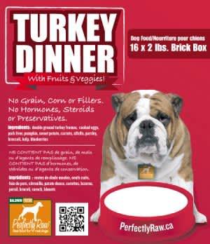 Perfectly Raw Turkey Dinner Frozen Dog Food