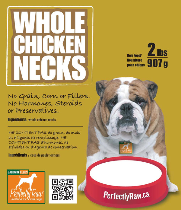 Perfectly Raw Whole Chicken Necks Frozen Dog Treats