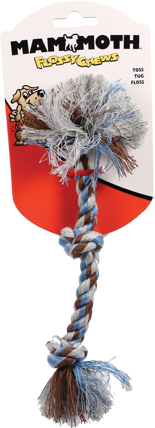 Mammoth Flossy Chews 3 Knot Rope Dog Toy, Color Varies