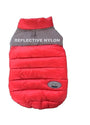 Pawsh Pads Velcro Puffie Reversible Dog Coat, Red/Black