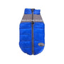 Pawsh Pads Zipper Puffie Dog Coat, Blue/Black