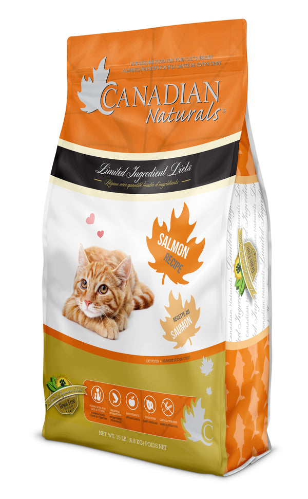 Canadian Naturals LID Saumon Nourriture sèche sans céréales pour chats à ingrédients limités sans céréales