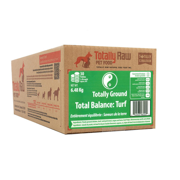 Totally Raw Pet Food Dîner totalement moulu équilibré « Turf » congelé pour chiens