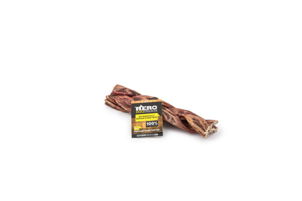 Gâteries pour chiens tressées HeroDogTreats Beef Gullet