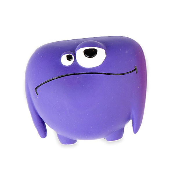 Bud'z Mini Latex Monster Bernard Squeaker Dog Toy, Purple, 8-cm