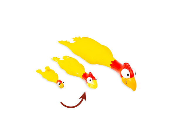 Bud'z Latex Chicken Squeaker Dog Toy, Yellow