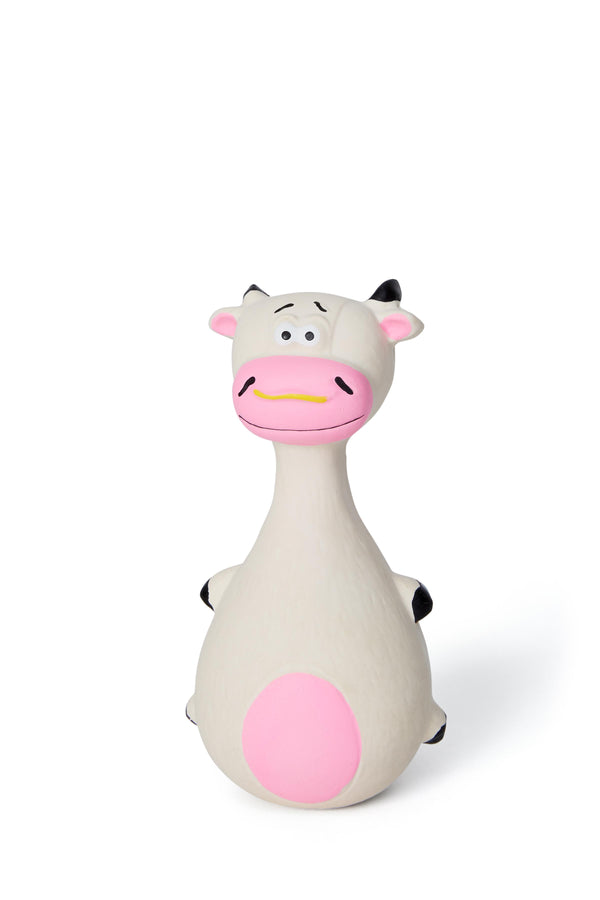 Bud'z Latex Cow Squeaker Dog Toy, 13-cm