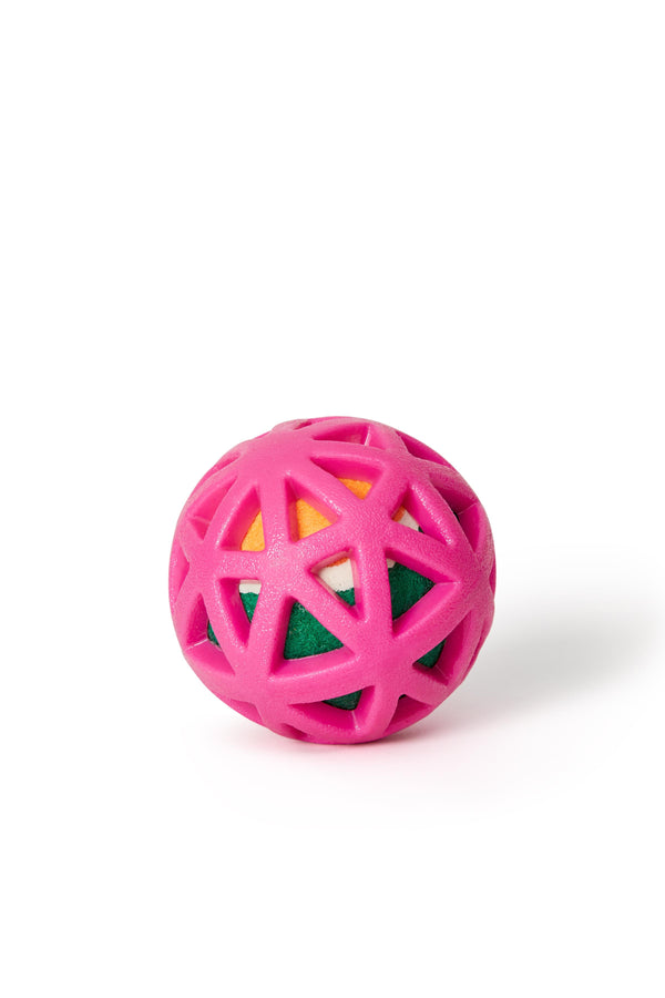 Bud'z Rubber Ball with Tennis Ball Dog Toy, Pink