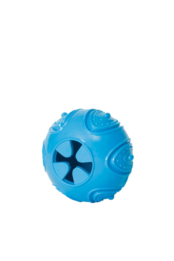 Bud'z Rubber Ball with Treat Hole Dog Toy, Blue