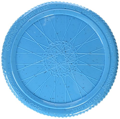 Cycle Dog Ecolast Flat Tire Flyer Dog Toy, Blue