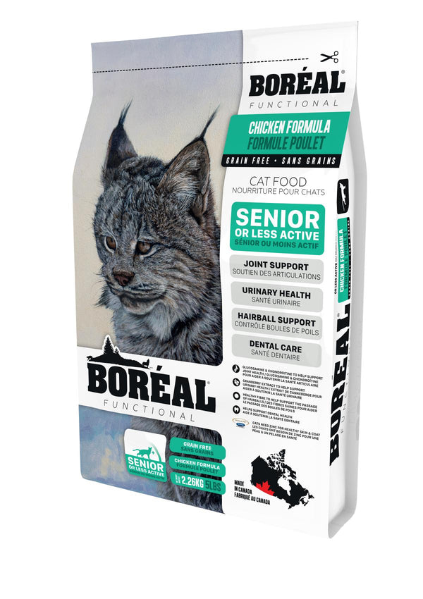 Boreal Functional, Senior and Less Active, All Breeds, Chicken Formula Dry Cat Food