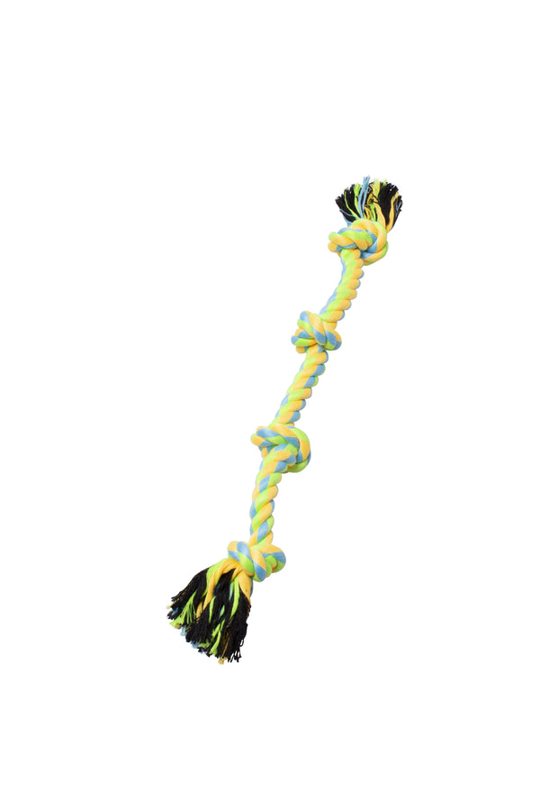 Bud'z Rope with 2 Knots Dog Toy, Green/Yellow