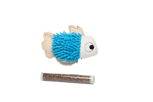 Bud'z Fish Catnip Cat Toy, Blue, 11.43-cm