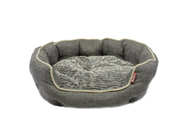 Bud'z Deluxe Round Cuddler Dog Bed, Gray