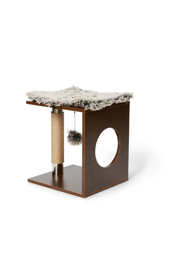 Bud'z Cube Design aspect bois Arbre à chat, marron