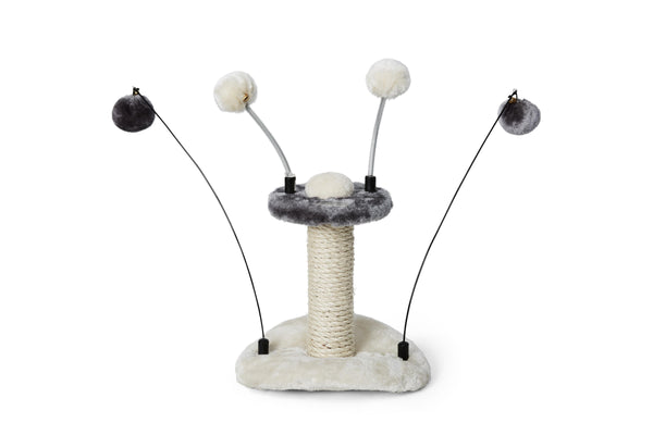 Bud'z Balls & Sisal Cat Scratcher, Mini, Grey, 26 x 25 x 28.5-cm