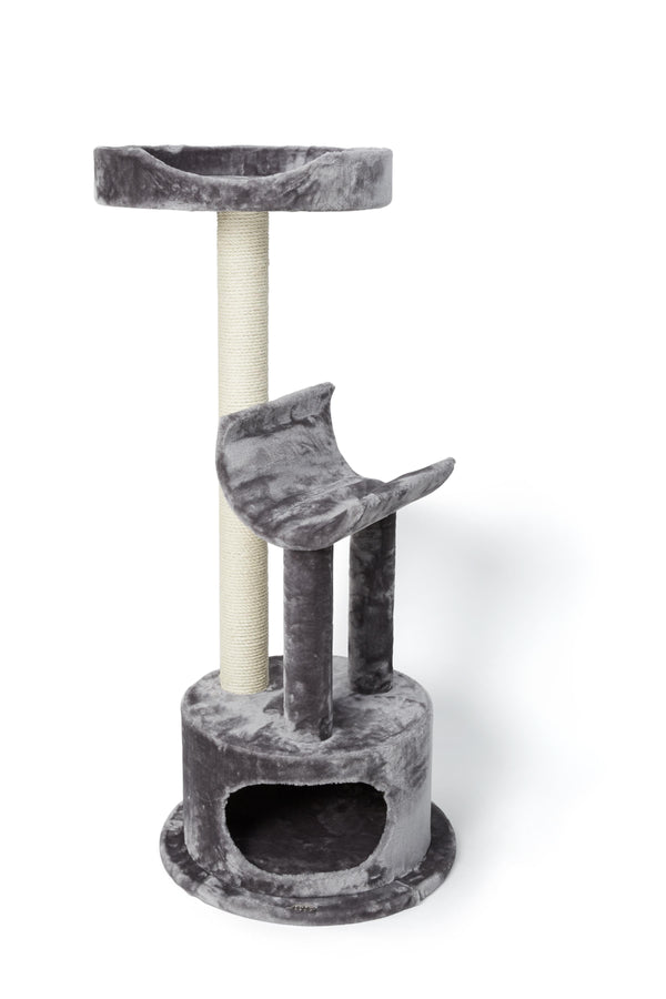 Bud'z Cave & 2 Post Cat Scratching Post, Gray, 56 x 56 x 140-cm