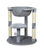 Bud'Z Arbre À Chat 2 Niveaux Avec Lit Suspendu, Gris 66X66X73-cm