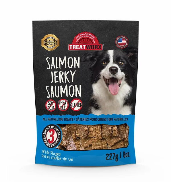 Treatworx Friandises au jerky de saumon pour chiens