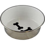 Unleashed Bones Gamelle pour animaux en acier inoxydable haute résistance, blanche