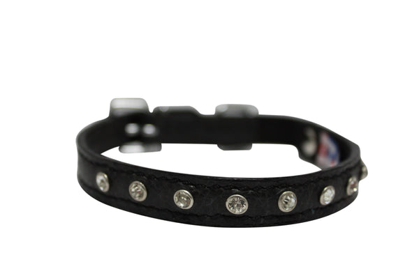 Angel Athens Collier pour chat avec strass, Noir Minuit