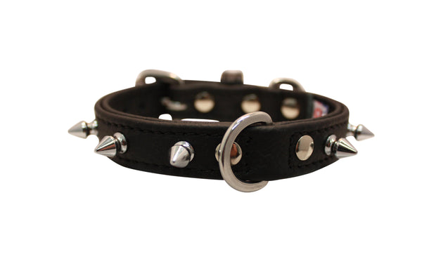 Angel Rotterdam Spiked Dog Collar, Midnight Black