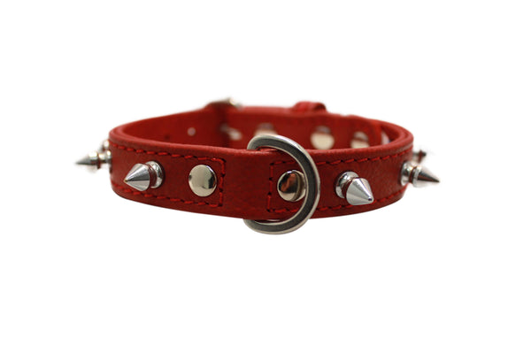 Angel Rotterdam Spiked Dog Collar, Valentine Red