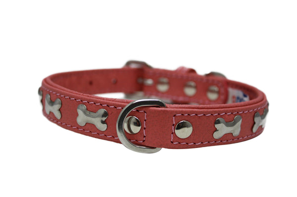 Angel Rotterdam Bones Dog Collar, Bubblegum Pink