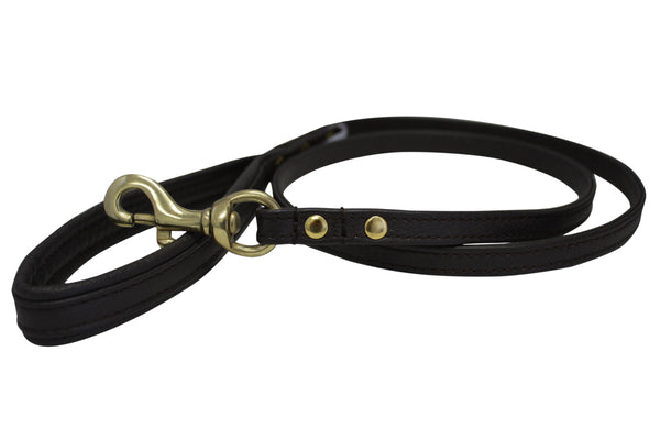 Angel Laisse pour chien Alpine avec poignée rembourrée en cuir, Marron chocolat