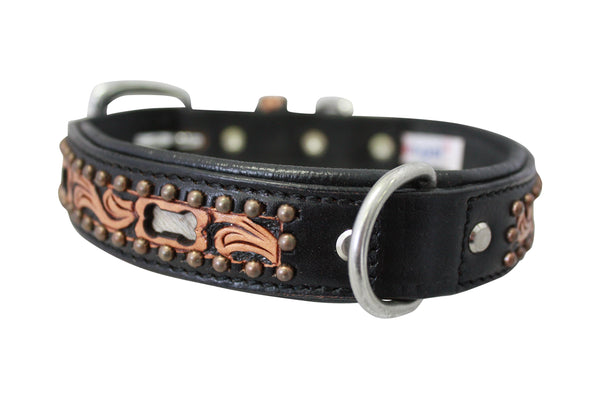Angel Collier San Antonio en cuir pour chien, Noir