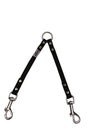 Angel Câble double en cuir pour chien, Noir minuit