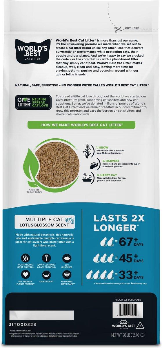 World's Best Multiple Cat Lotus Blossom Scented Clumping Cat Litter