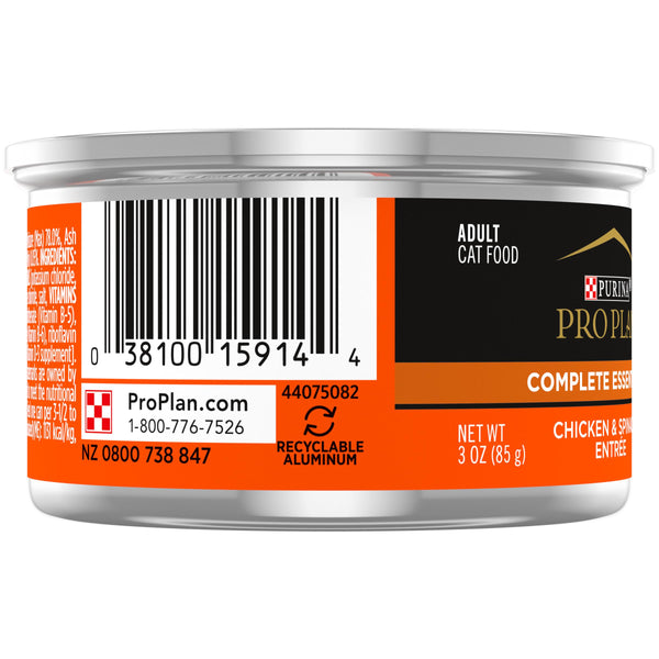 Purina Pro Plan Adulte Sans céréales Entrée classique au poulet et épinards Nourriture humide en conserve pour chats