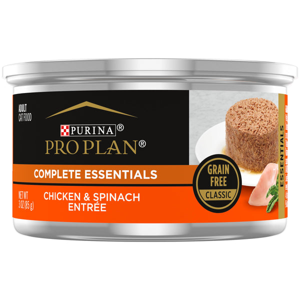 Purina Pro Plan Adulte Sans céréales Entrée classique au poulet et épinards Nourriture humide en conserve pour chats