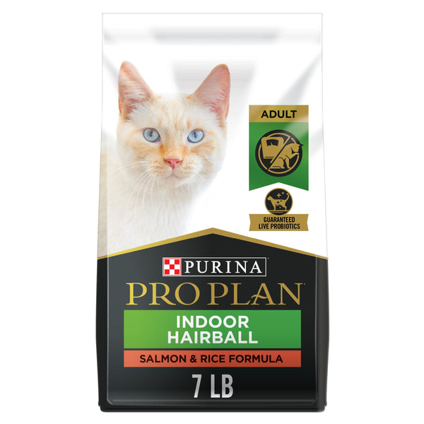 Purina Pro Plan Indoor Hairball Salmon & Rice Adult Dry Cat Food