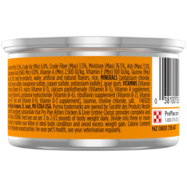 Purina Pro Plan Focus Kitten Classique Entrée Poulet & Foie Nourriture en boîte pour chatons